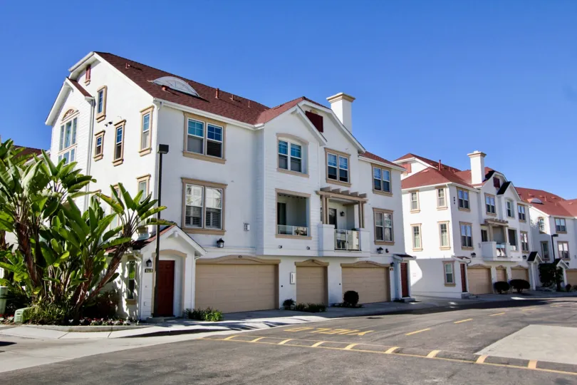 A gorgeous view of resident housing in the Harbor Cliff area of Oceanside, California