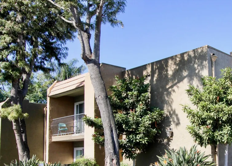 An outside view of an apartment in La Estancia complex in Oceanside CA