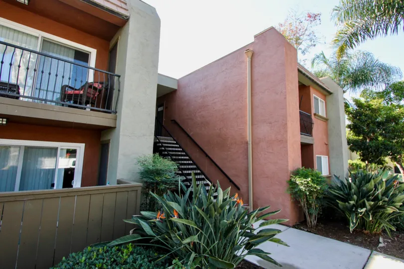 Duplex building and iron fenced balcony and nice sit out in La Estancia.