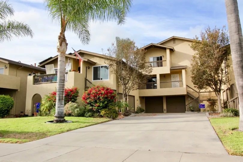 Lake Village Community in Oceanside, California, Palm Tree- Lined Street