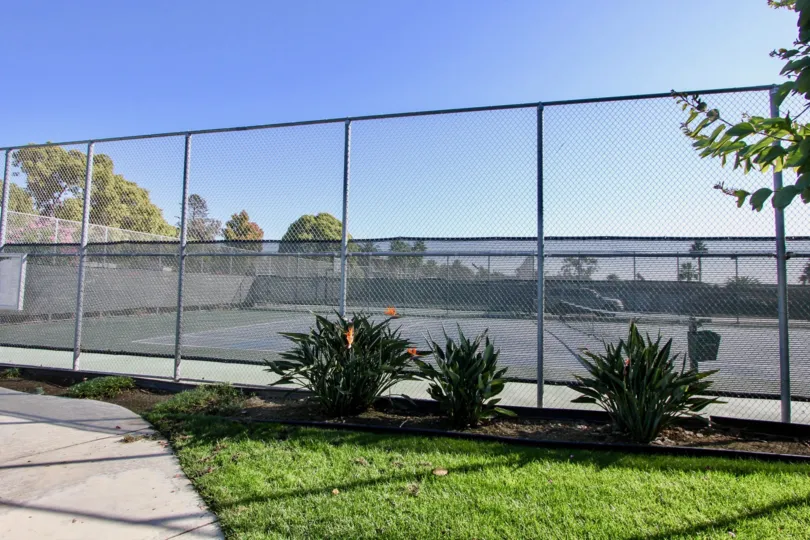 Private tennis courts at Las Brisas in Oceanside, California.
