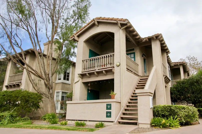 An outside view the Lomas De Oro community complex in Oceanside CA.
