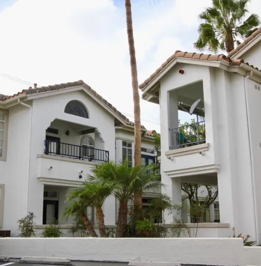 Sunny day in Mission Del oro over the complex in Oceanside, Californa