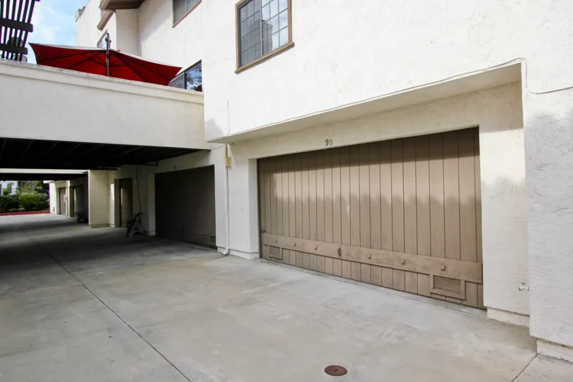 White color walls with nice car parking at the basement in Mission Point Townhomes.