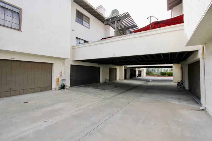 A balcony bridges two buildings at Mission Point Townhomes