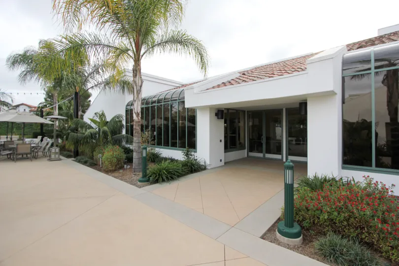 The front of a building that appears to be in Ocean Hills Country Club