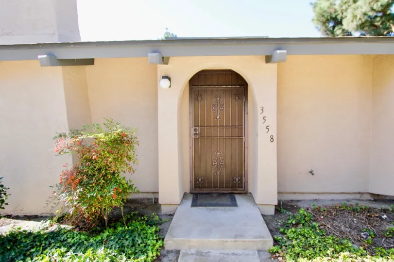 Brown security door at the entrance at the home in Orchard Lane in Oceanside CA
