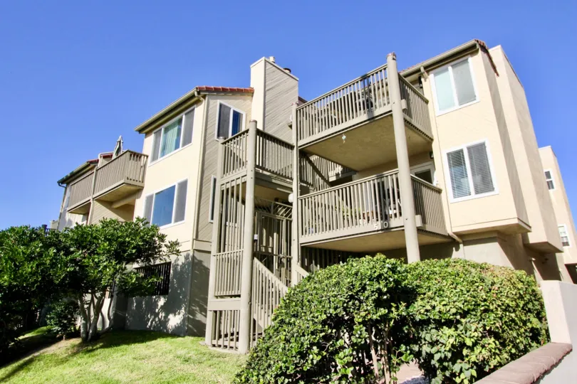Beautiful house with dedicated wooden staircase and porch in Oceanside, California