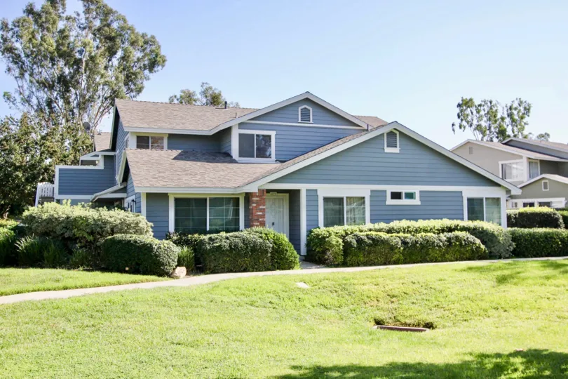 A blue house in the Park Circle community in Oceanside CA