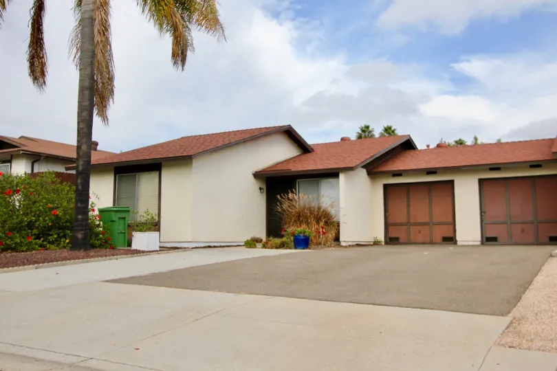 Private driveway at Peacock Hills in Oceanside, California.