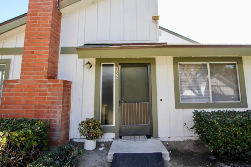 Front door entrance to a classic California home located in Oceanside, California. Located just north of Carlsbad.