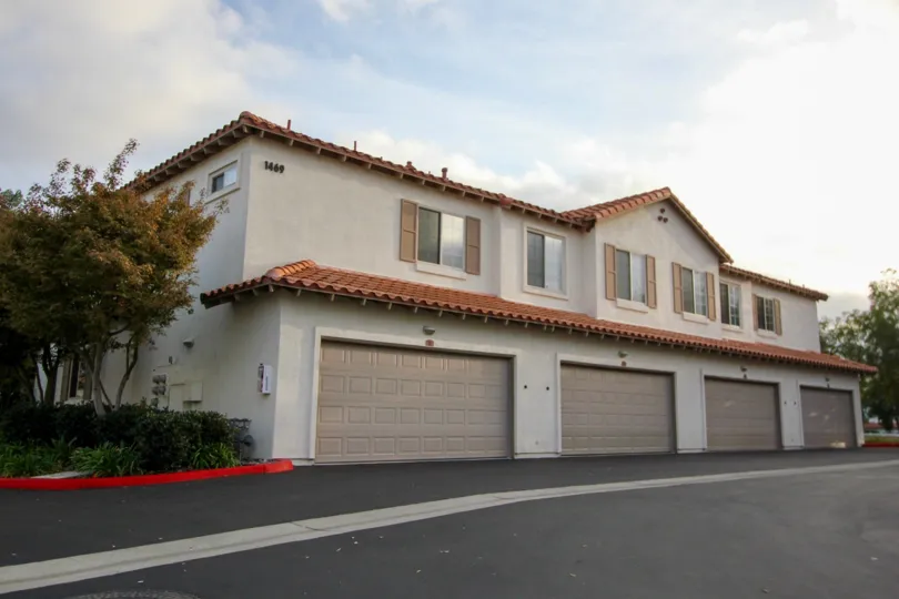 The garage area of the Rancho Rose complex in Oceanside CA