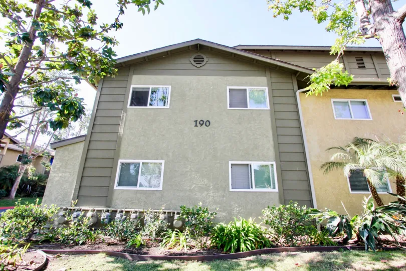 River Trail Apartments in Oceanside, California, Backyard with Garden
