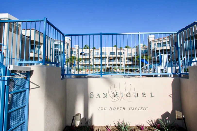 A viiew of the private entrance at the San Miguel IV apartment complex on North Pacific.