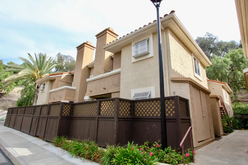 Back view of a property with fence in The Bluffs community of Oceanside, CA