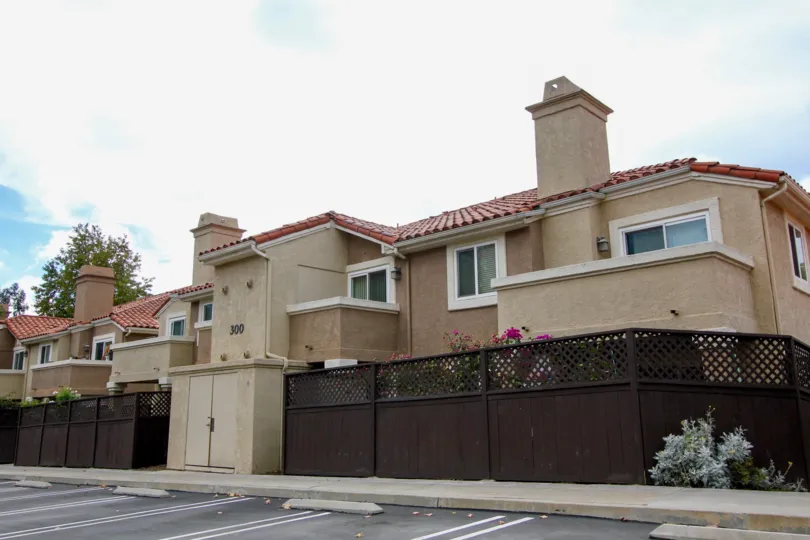 Two story brown town homes in Oceanside CA at The Bluffs