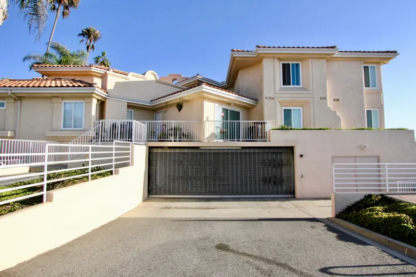 Gated parking at Villa Pacific in Oceanside, California.