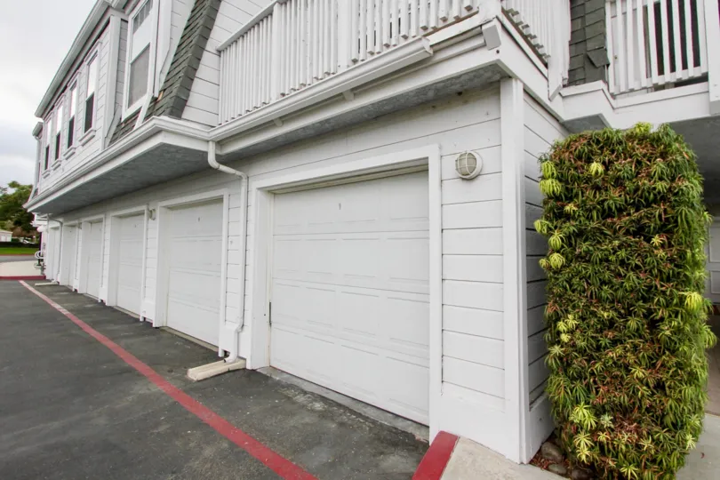 Conveniently attached garages at Villa San Luis Rey in Oceanside, California