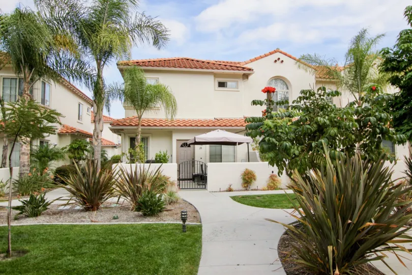 Mission Point Villas with wonderful garden landscape at Oceanside, CA