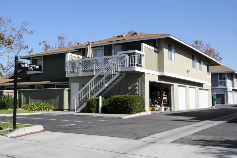 A two story property with garages and parking area at Whelan Ranch