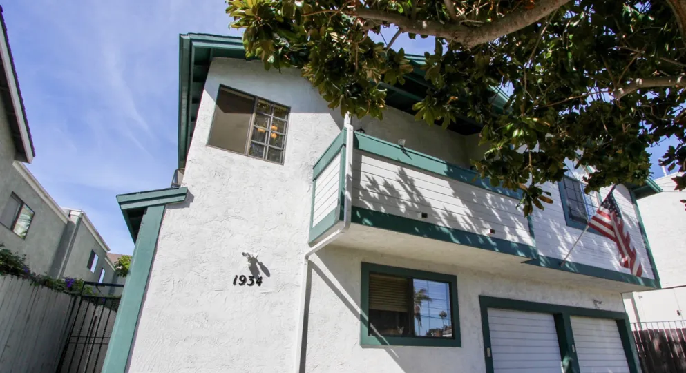 A sunny Day with beautiful trees outside the House in Baycrest area of Pacific Beach