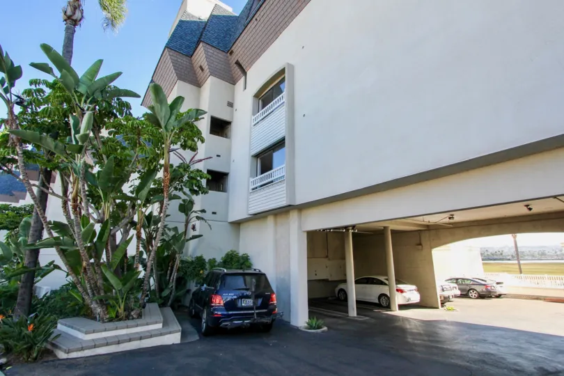 A low-rise townhouse in Crown Point Villas community with ground level parking.