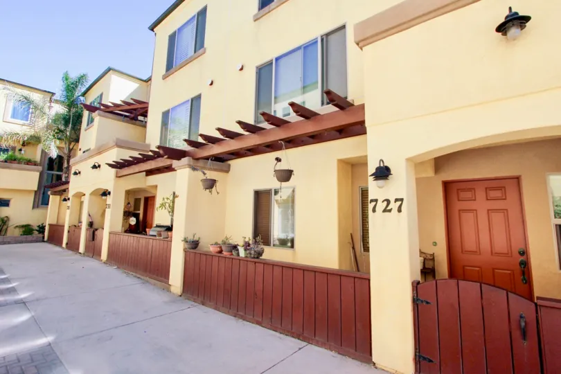 a warm day in the diamond pointe at the ocean with a house that is numbered as 727