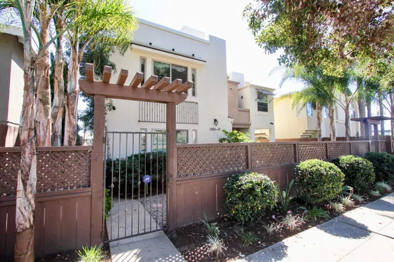 Hornblend Townhomes Gated Entryway and Landscaping Two-Story Building Pacific Beach California