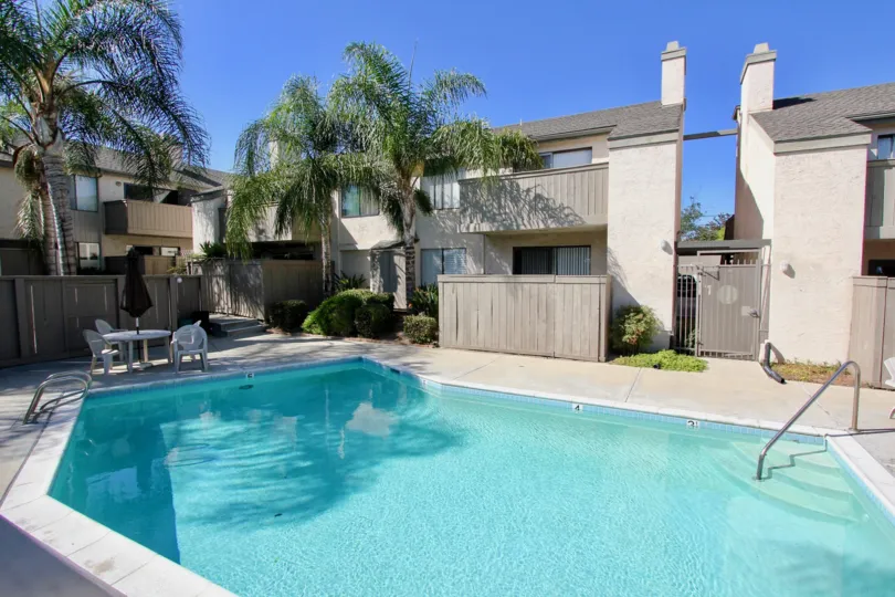 A sunny day at the large pool of the La Portola housing community