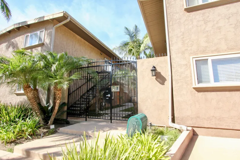 The gated entrance to Missouri Pacific in Pacific Beach