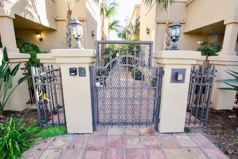 Elegant gated walkway at Missouri Street Condos in Pacific Beach