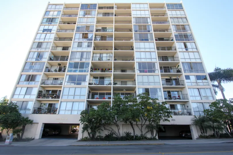 The community of Pacific Tower in Pacific Beach, California.