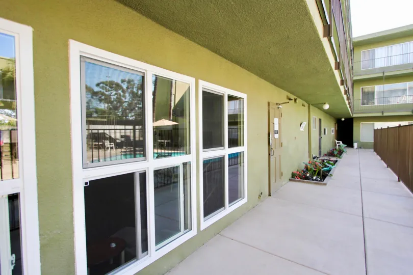 Beautifully painted community of Regency Condos in Pacific Beach, California.