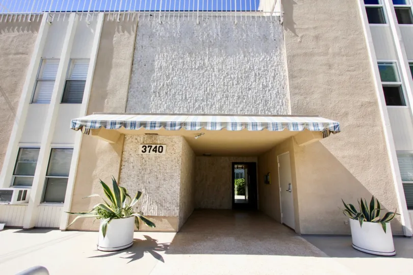 A sunny day in the area of Riviera Terrace, oceanside, patio, high rise, balcony, entrance