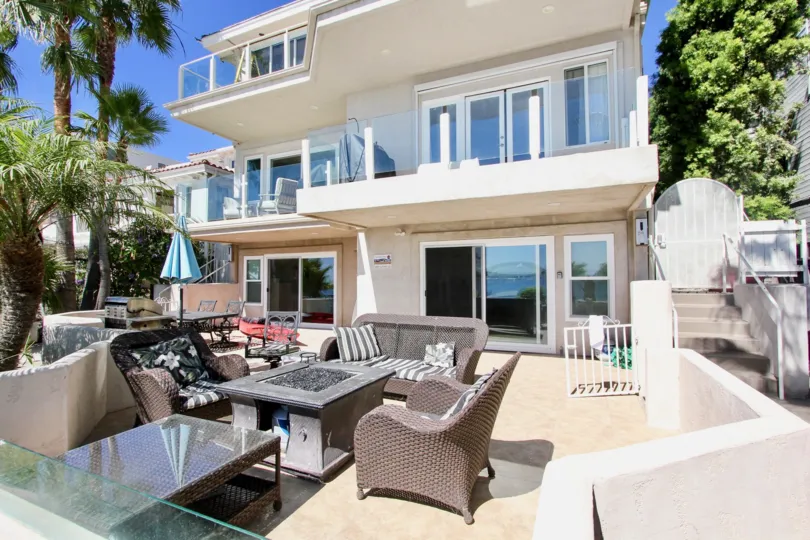 Outdoor living of the Sail Bay Condos, Pacific Beach, California