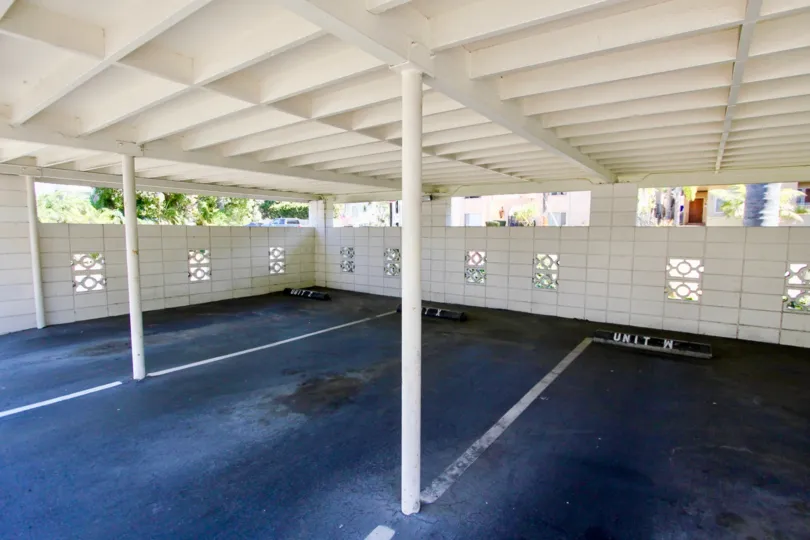 Carports at Sail Bay Shores in Pacific Beach, California.