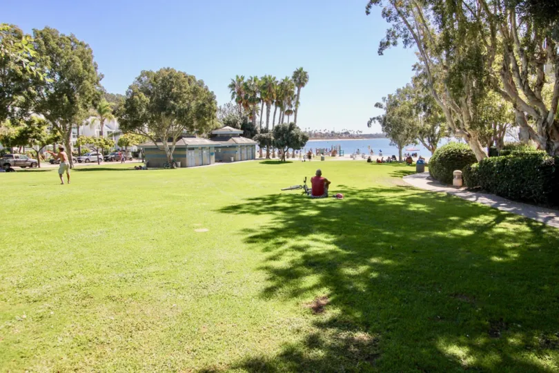 A sunny day in the area of San Remo, outside, people, ocea, trees, boardwalk