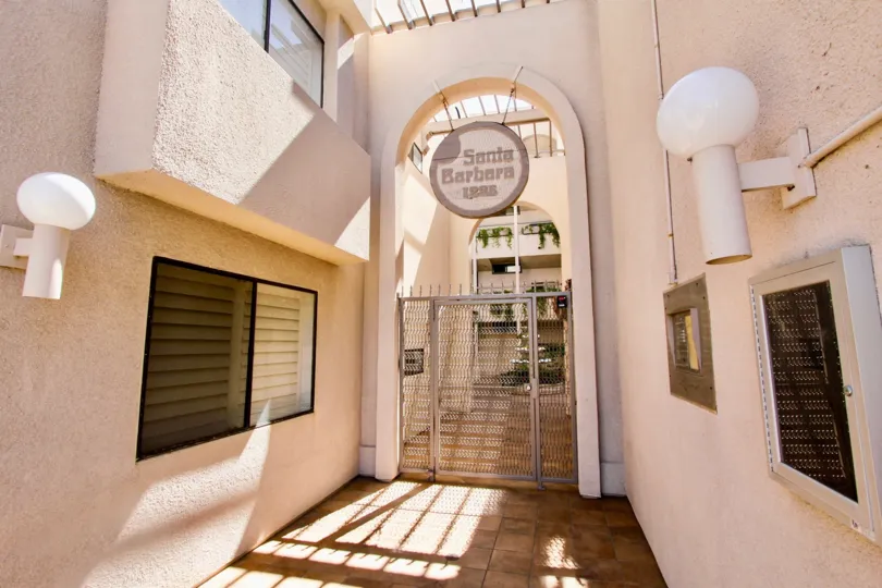 Fabulous modern front look Modern fixtures on a sunshine day with a gate in Santa Barbara of Pacific Beach