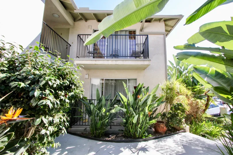 Beautiful two story villa in Pacific Beach, California with luscious landscaping