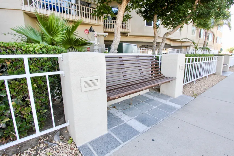 A well maintained living area of The Shores at Crown Point in Pacific Beach, California.