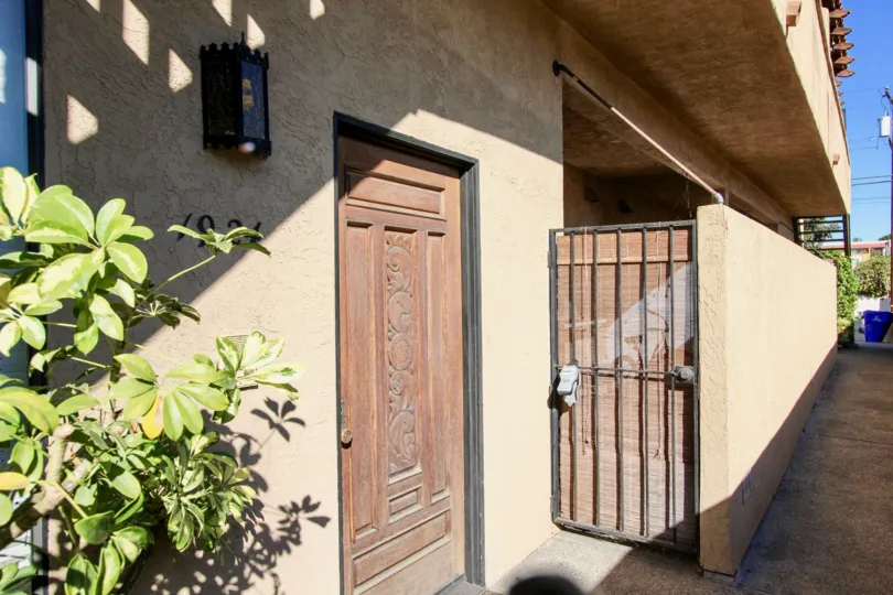 A Bright Sunny day with front gate and door of a villa in Vista Adelle Mar of Pacific Beach