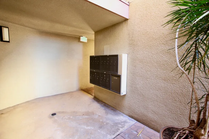 Covered and light communal mailbox area in Point Loma