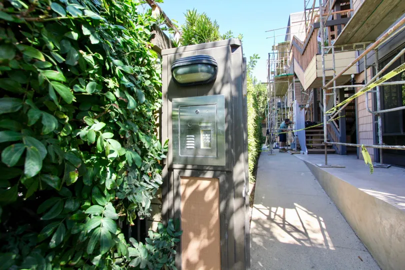 Power box under emergency light next to the La Playa in Point Loma CA