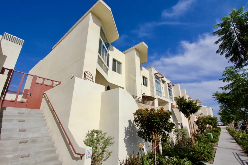 A view of the Waterpoint community in Point Loma, CA on a beautiful sunny day.