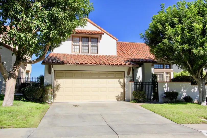 common house at Eastview, Rancho Bernardo at California has a lone with two trees