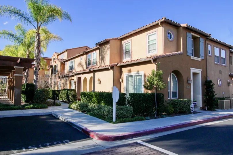 Two story brown town homes at Gianni in Rancho Bernardo CA