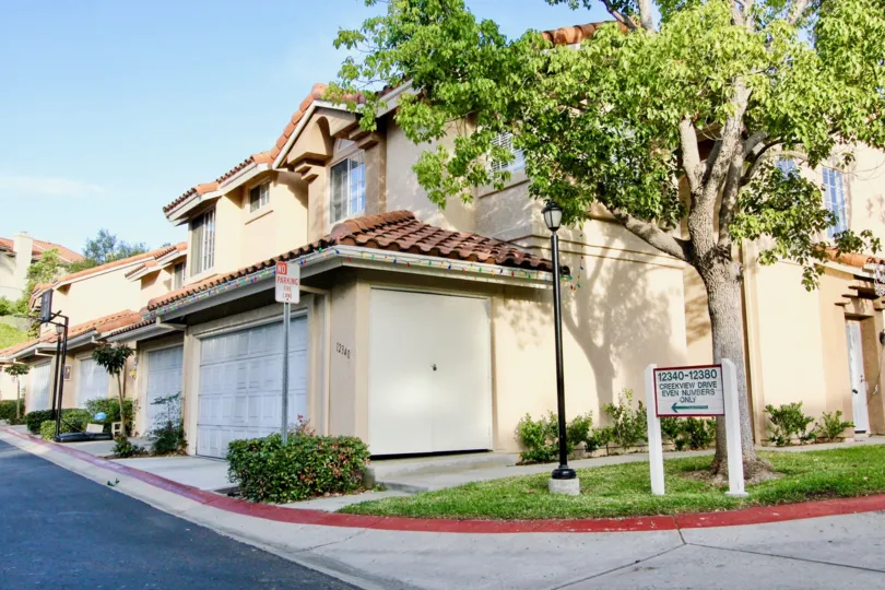 Sign next to a residence at La Cresta in Rancho Bernardo CA