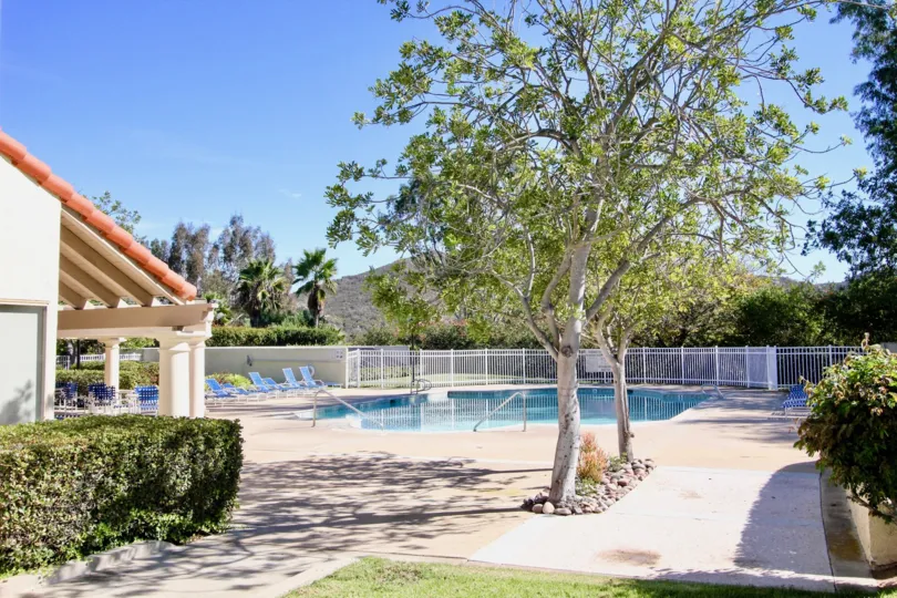 Poolside view at Las Brisas in Rancho Bernardo, California
