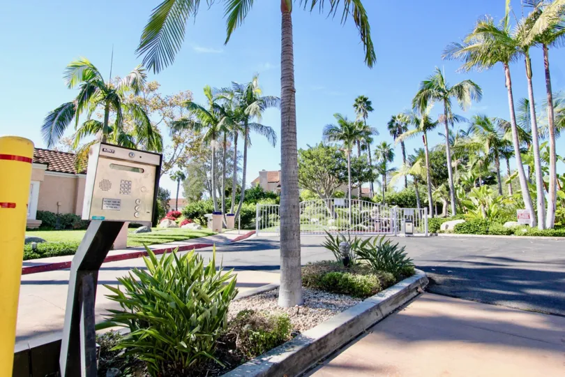 Intercom near a lot of palm trees at Masters Hill in Rancho Bernardo CA