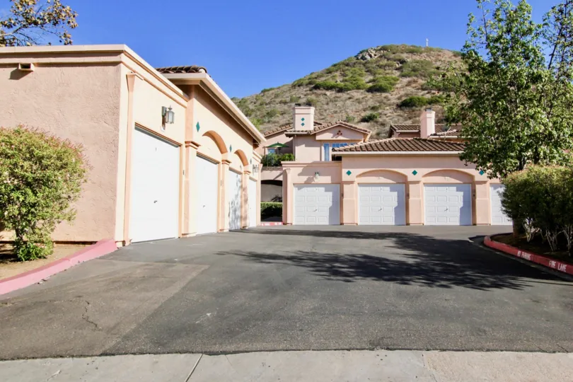 white garage doors on pink garages in morado in rancho bernardo ca